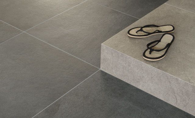 Großformatige Bodenfliesen der Serie Valley von Agrob Buchtal